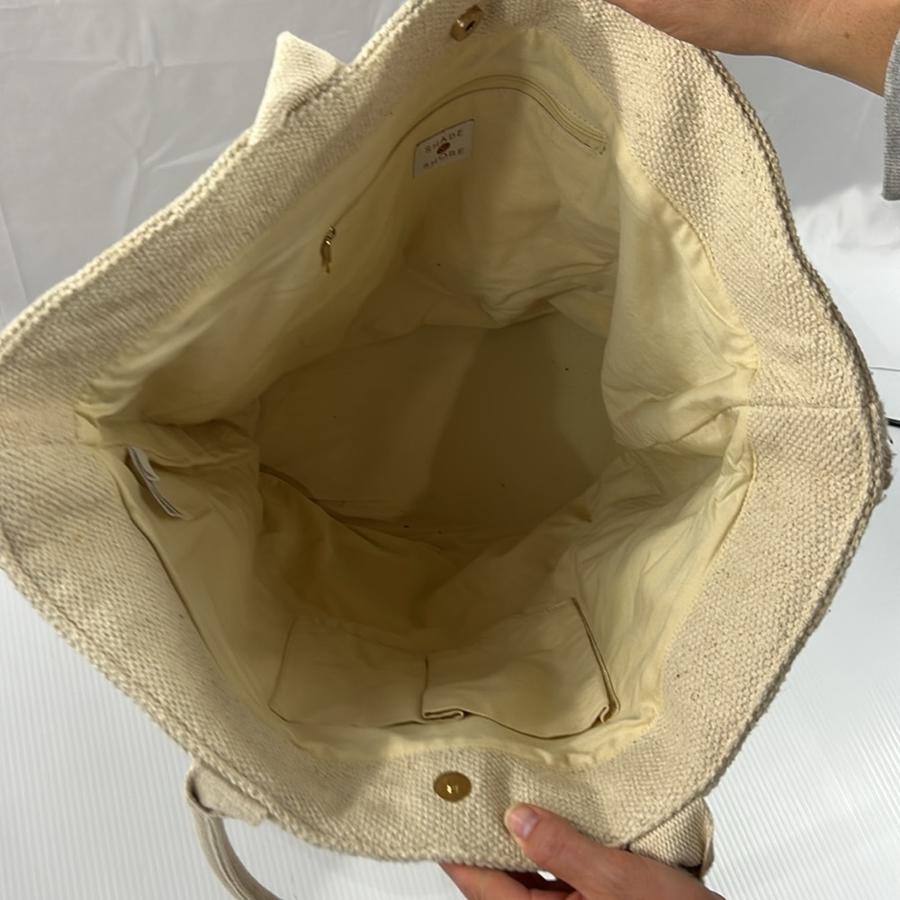 57. Women’s Shade & Shore Textured‎ Cream Large Tote - Picture 4 of 6